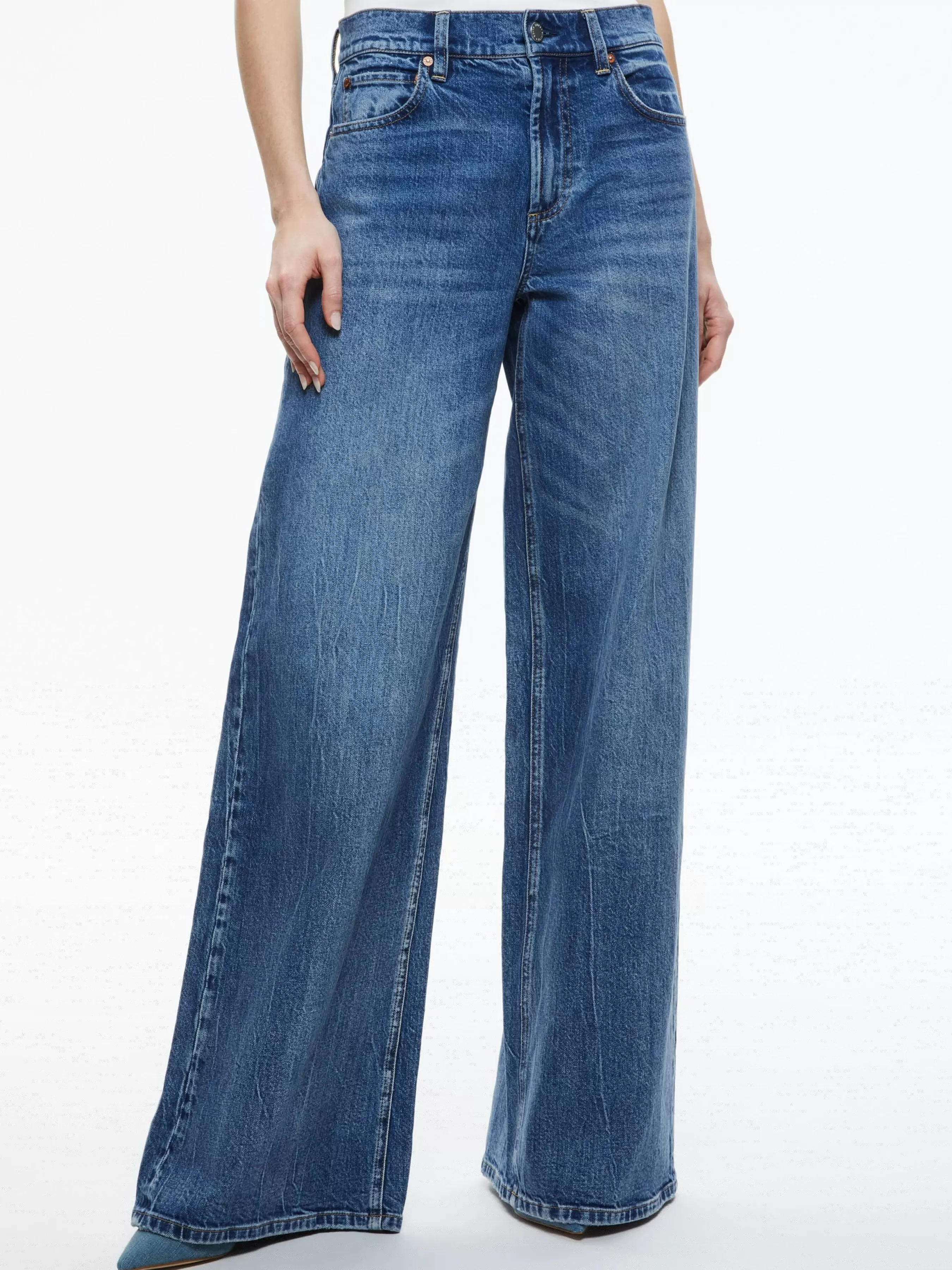 Alice and Olivia TRISH MID RISE BAGGY JEAN