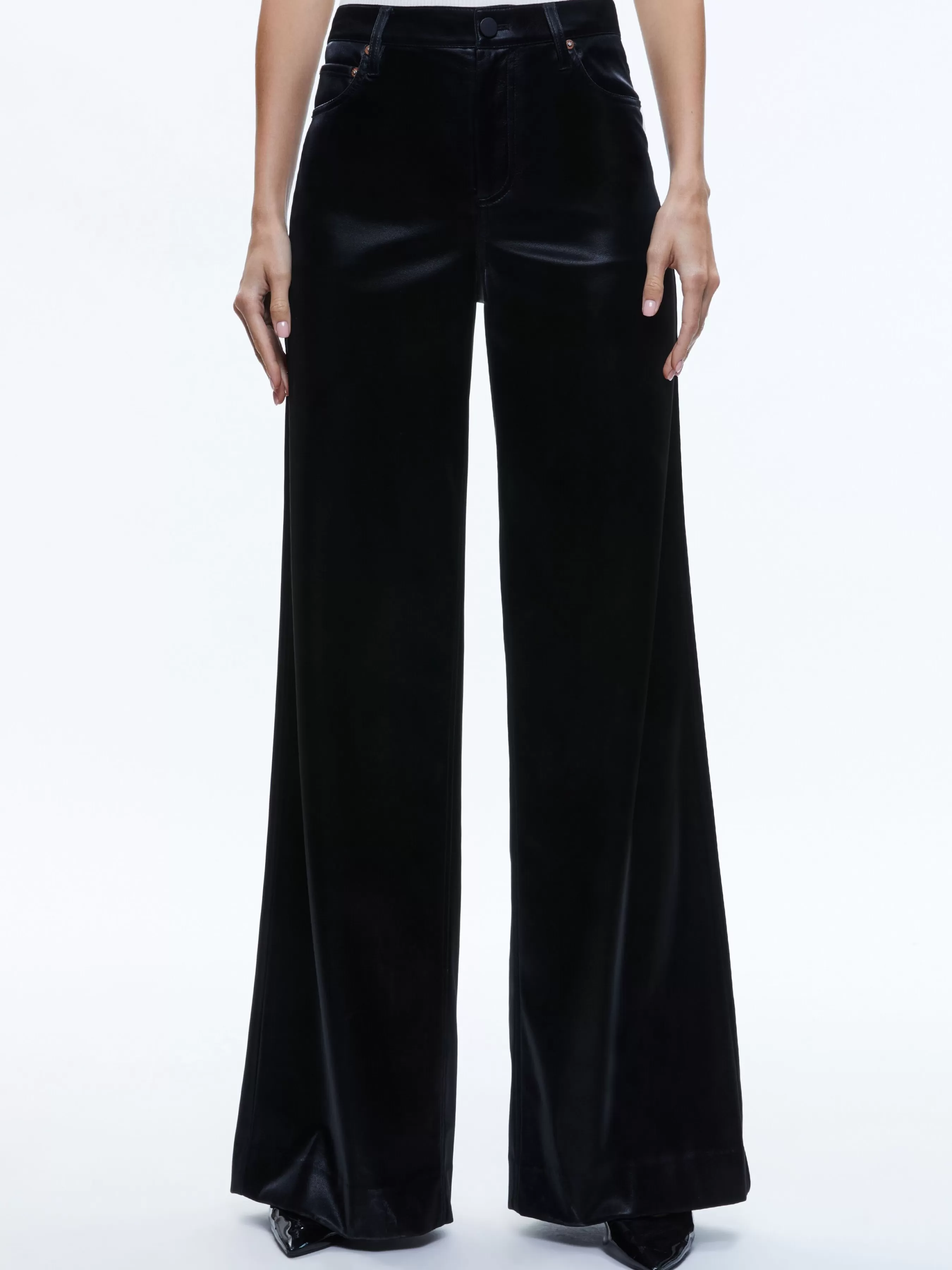 Alice and Olivia TRISH SHINY VEGAN LEATHER BAGGY PANT