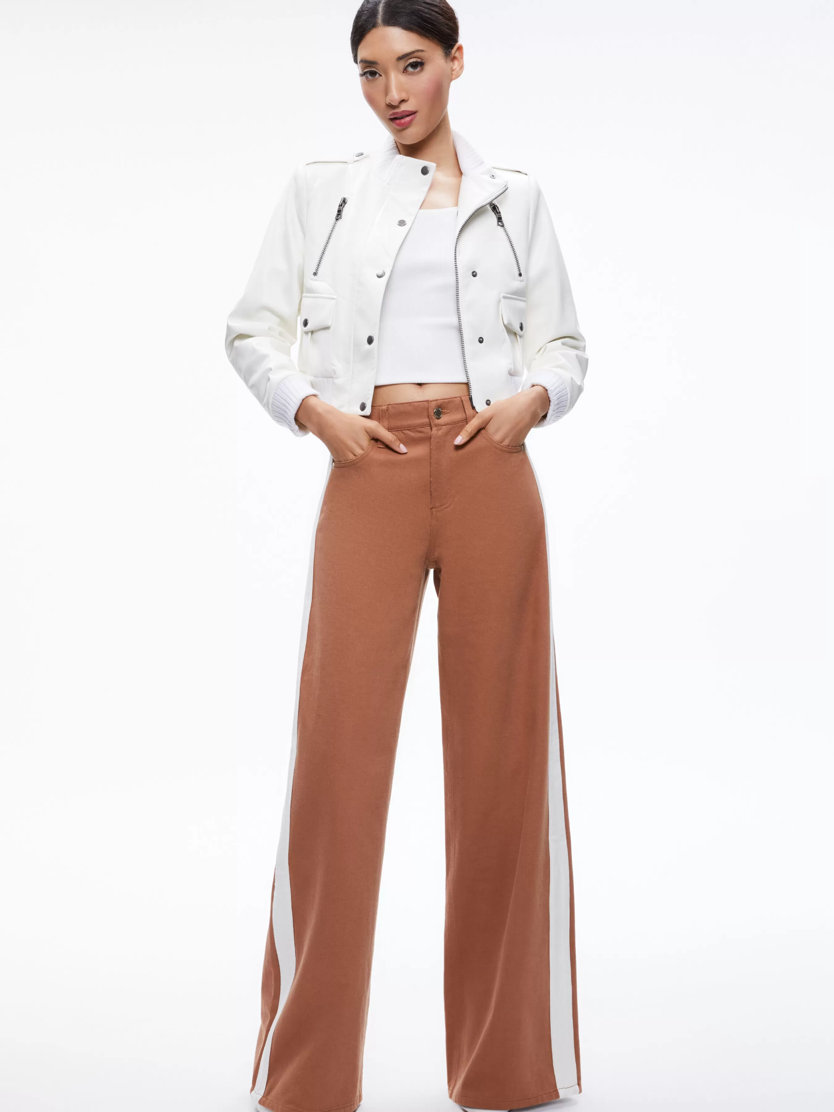 Alice and Olivia TRISH SIDE STRIPE JEAN