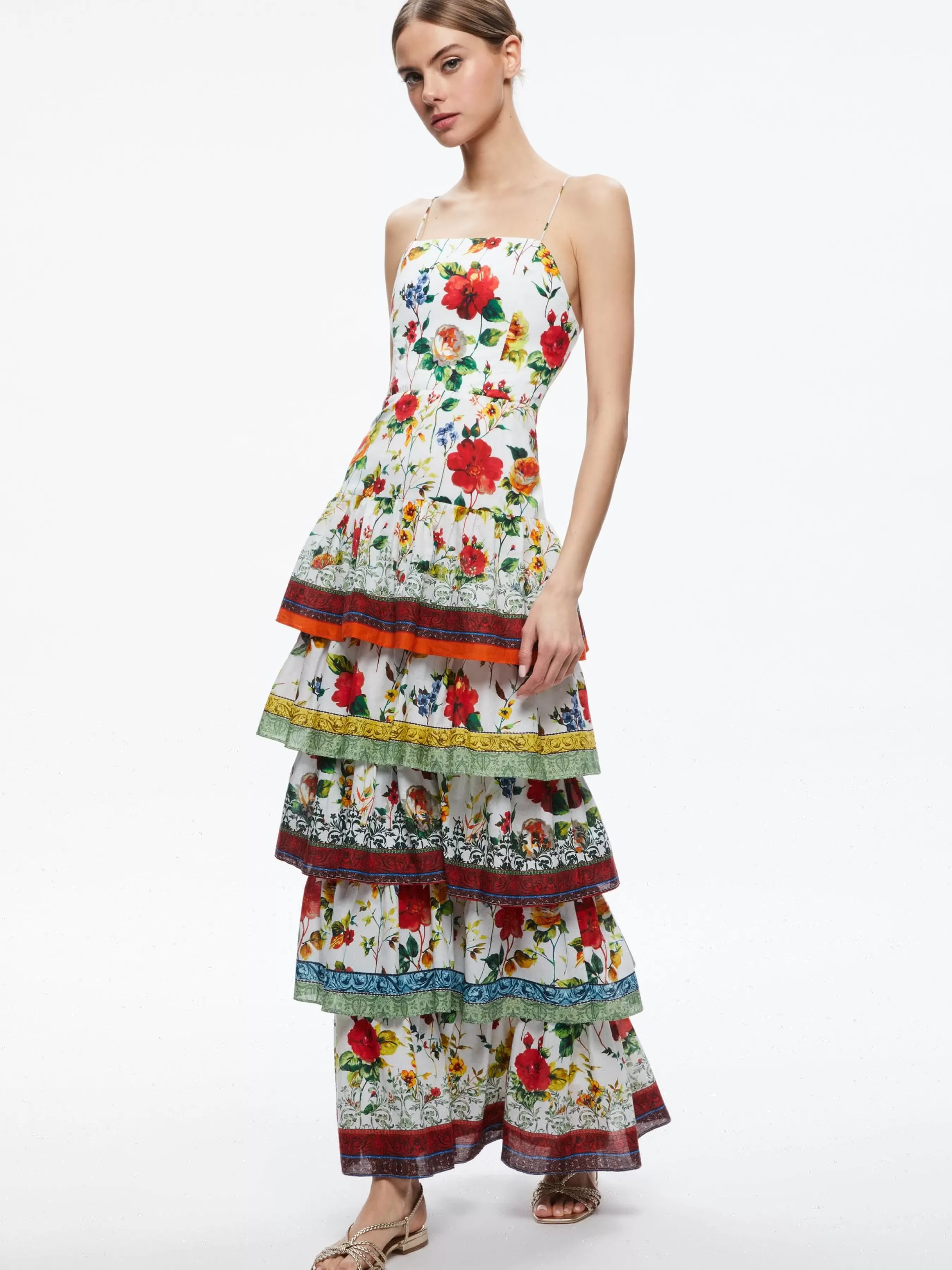 Alice and Olivia VALENCIA SPAGHETTI STRAP MAXI DRESS