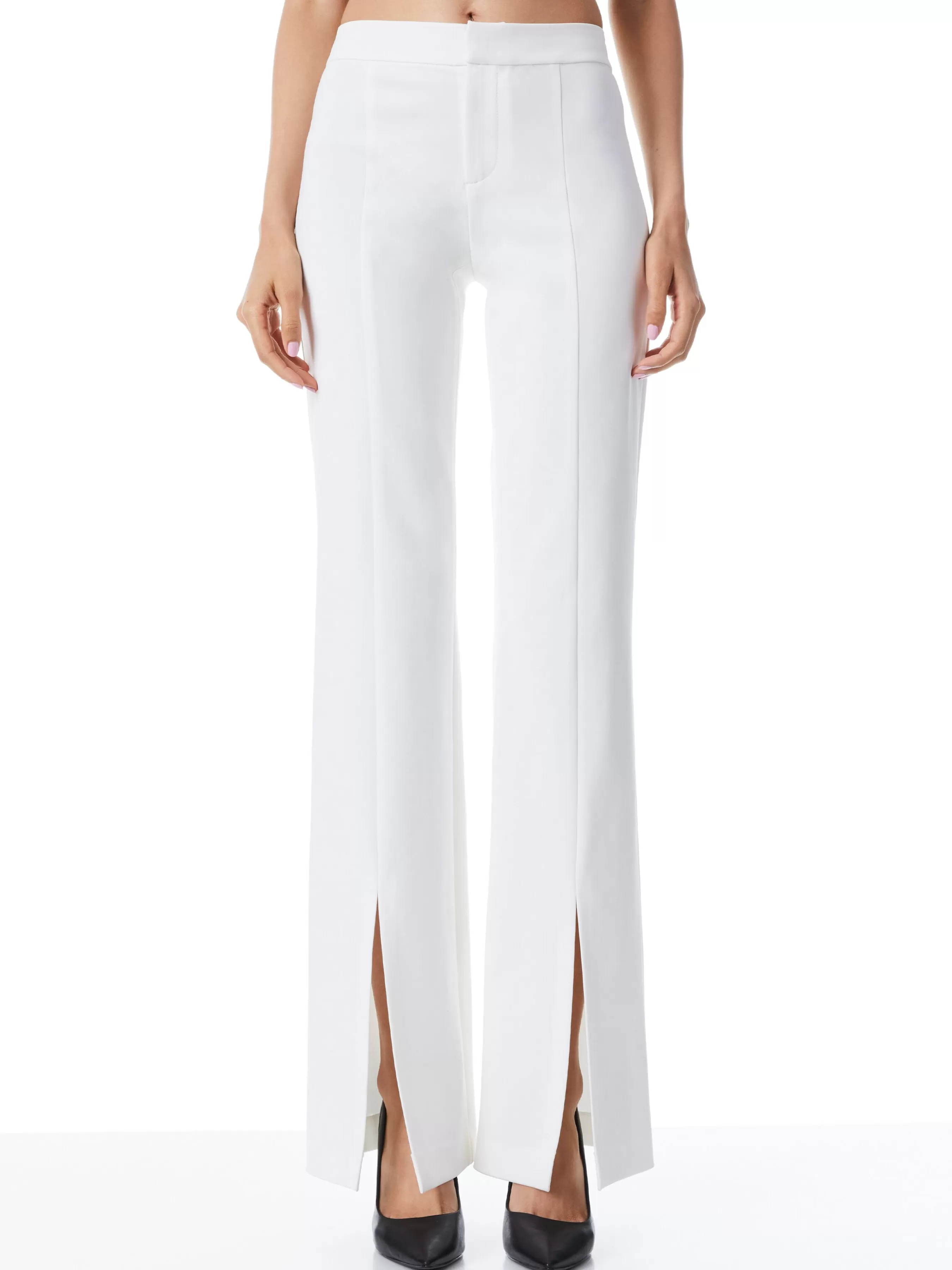 Alice and Olivia WALKER SLIM FRONT SLIT PANTS