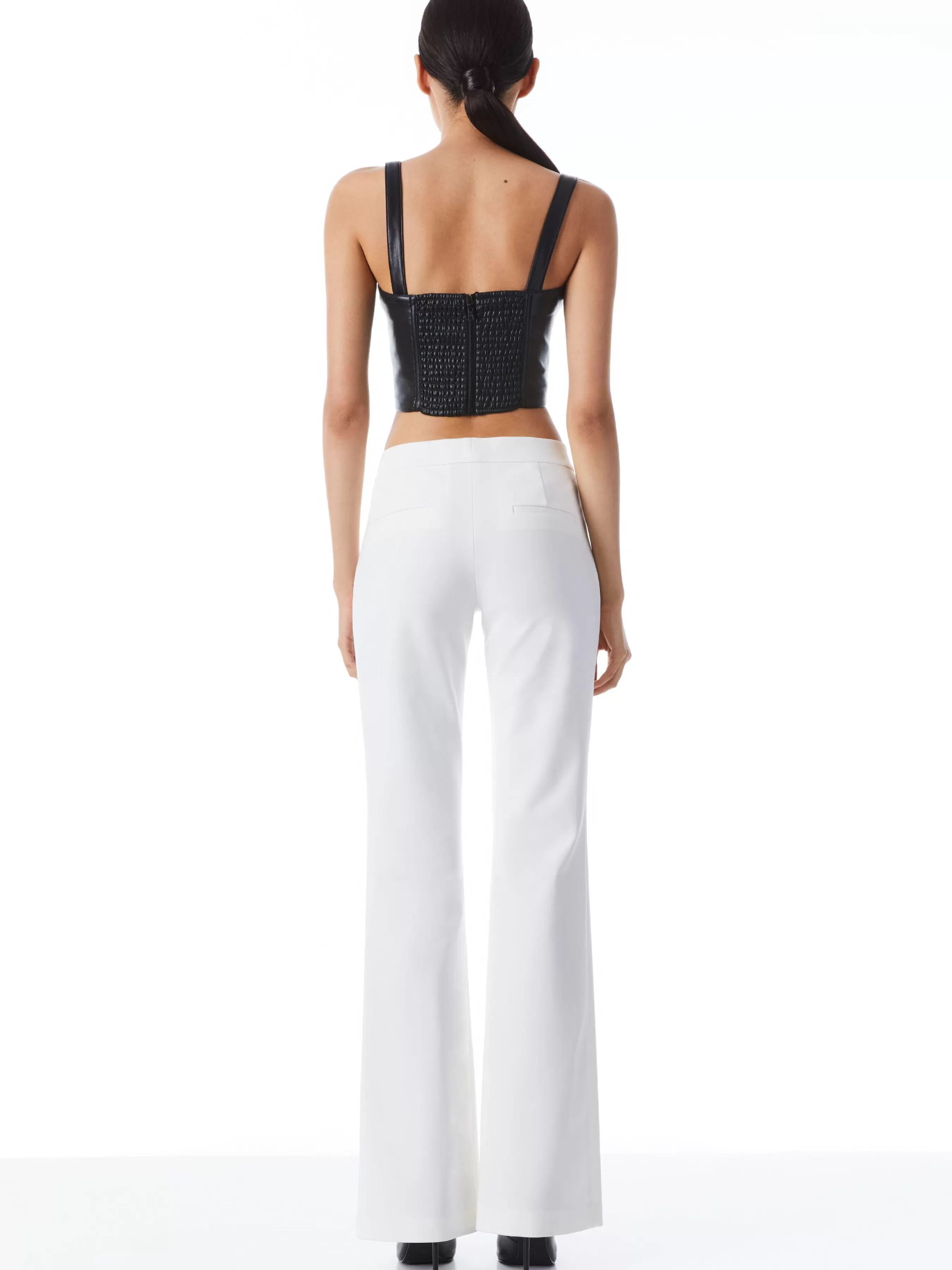 Alice and Olivia WALKER SLIM FRONT SLIT PANTS